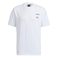 Men's adidas Alphabet Printing Round Neck Pullover Short Sleeve White T-Shirt HE5233