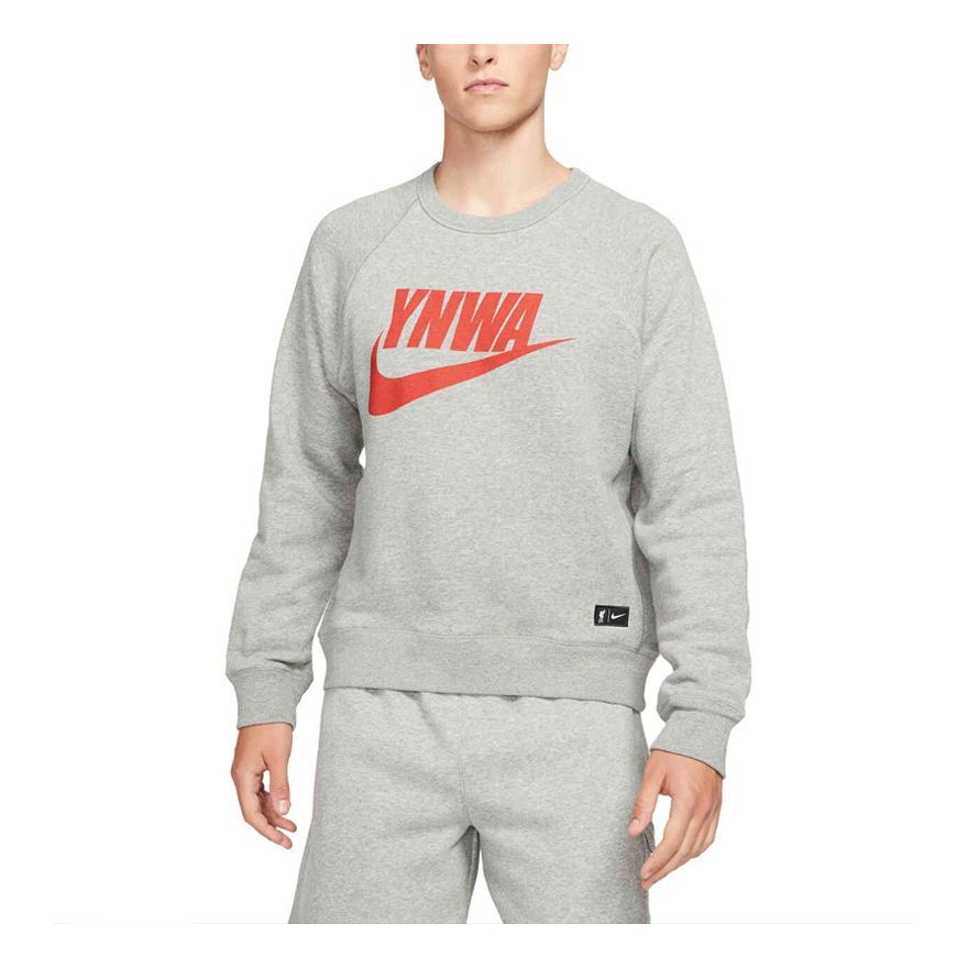 Men's Nike Logo Casual Sports Round Neck Pullover Gray DD9747-002