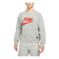 Men's Nike Logo Casual Sports Round Neck Pullover Gray DD9747-002