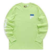FILA FUSION Logo Printing Knit Loose Sports Round Neck Long Sleeves Couple Style Green T11U156204F-LG