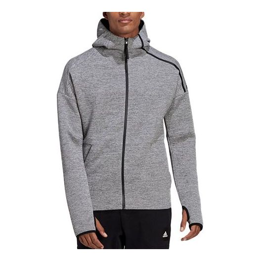 adidas Athleisure Casual Sports Cozy Training Zipper Hooded Jacket Gray GT2512