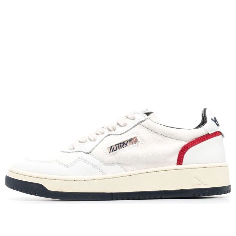 (WMNS) AUTRY Medalist Low Leather and Suede 'White Black and Red' AOLW-CE15