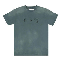 Off-White Logo Vintage Slim Tee 'Teal' OMAA027F20FAB0014010