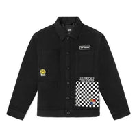 Men's Vans Grid Alphabet Printing Jacket Black VN0A5H8HBLK