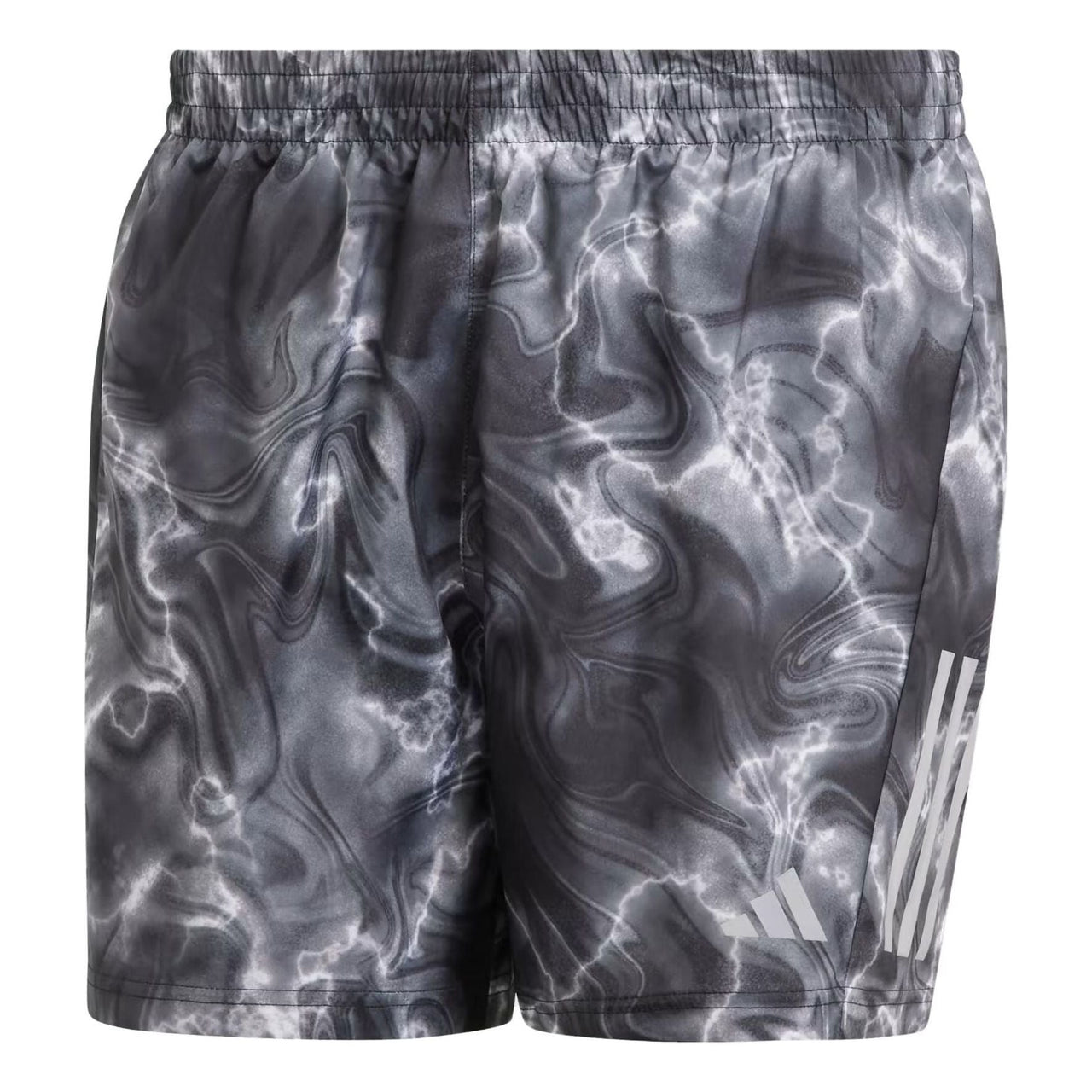 adidas Own The Run Allover Print Shorts Asia Sizing 'White Black Grey Six' IB6395