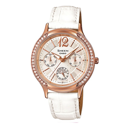 CASIO Sheen Series Watch Quartz Movement Stainless Steel Strap Leather 34mm SHE-3030GL-7AU