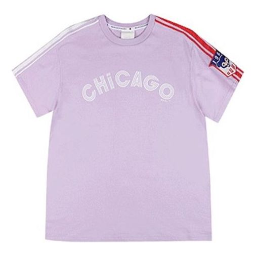 MLB Small Memphis Grizzlies Chest Alphabet Printing Cotton Short Sleeve Unisex Blue Purple 31TSCG931-02V