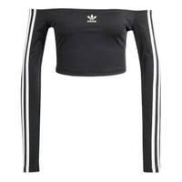 (WMNS) adidas Adicolor Off Shoulder Long Sleeve Long-Sleeve Top Asia Sizing 'Black' JD0274
