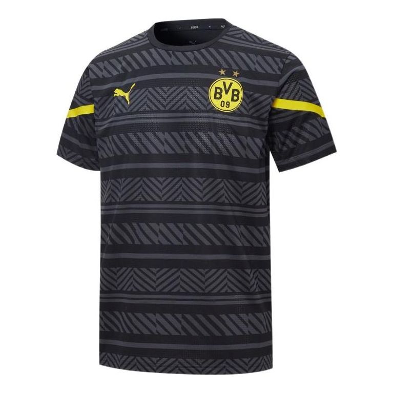 PUMA Bvb Prematch Jersey Sports Short Sleeve Black 765018-02