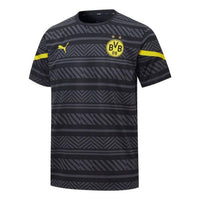 PUMA Bvb Prematch Jersey Sports Short Sleeve Black 765018-02