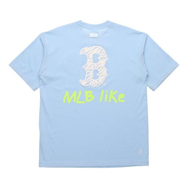 MLB Boston Red Sox Loose Short Sleeve Unisex Sky Blue 31TS15031-43S