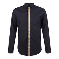 Burberry Stripe Stretch Cotton Shirt Male Blue 80172391