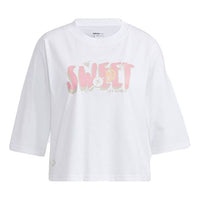 (WMNS) adidas neo May Love Printing Round-neck White HB6871