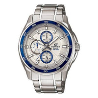 CASIO EDIFICE Quartz Stainless Steel Strap WhiteBlue Dial WhiteBlue Dial Mens WhiteBlue Analog EF-334D-7A