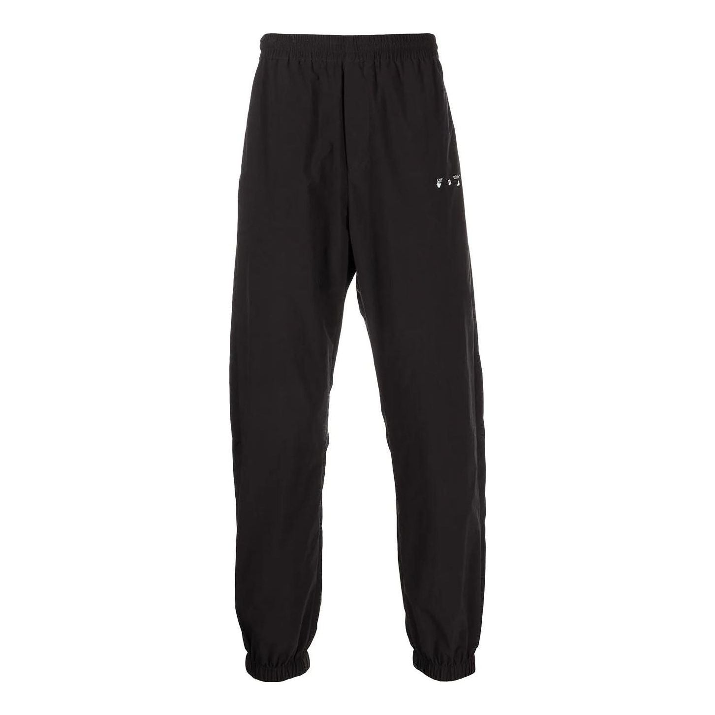 Men's Off-White FW22 Logo Printing Bundle Feet Sports Pants/Trousers/Joggers Black OMCA226C99FAB0011001