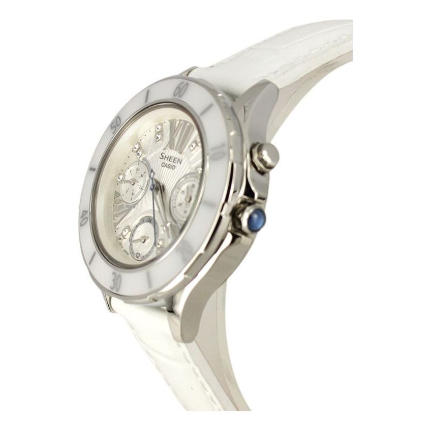 CASIO Waterproof Sports SHEEN Sapphire Crystal White Analog SHE-3505L-7AU