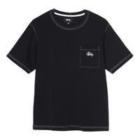 Stussy Stock Pocket Crew Short Sleeve Unisex Black 1140146