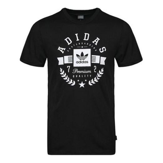 adidas originals Athleisure Casual Sports Breathable Short Sleeve Black DT8104