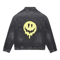 Balenciaga SS21 Drip Peace Large Fit Denim Jacket 'Black' 657607TBP471090