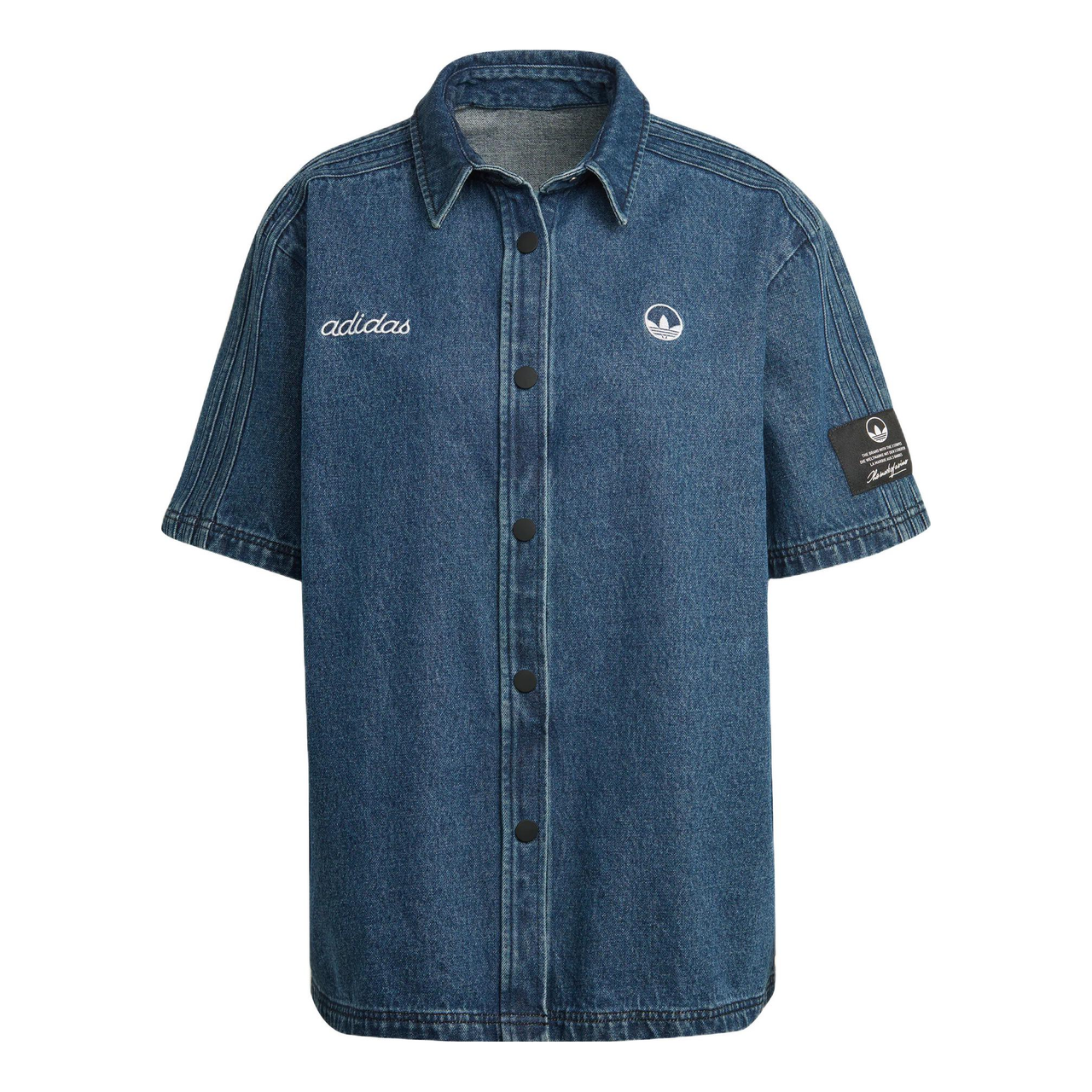 (WMNS) adidas Denim Shirt Asia Sizing 'Navy' HL9059
