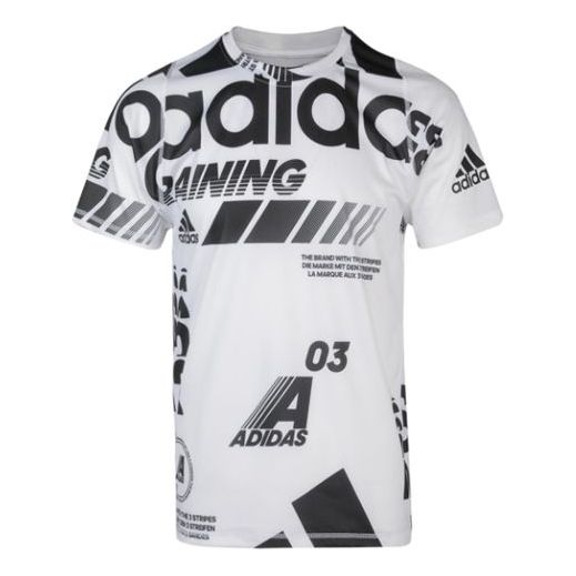 adidas FreeLift Daily Print Tee 'White Black' DX9513