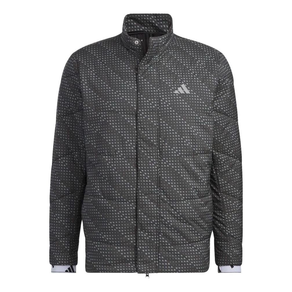 adidas Graphic Full-Zip Long Sleeve Padded Jacket 'Black' HY0979