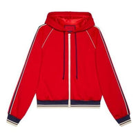 Gucci GG Web Piping Hooded Zip-Up Jacket 'Red' 66233-XJDEM-6863