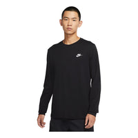 Men's Nike Embroidered Logo Loose Sports Running Long Sleeves Black T-Shirt AR5194-010