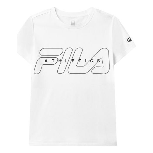 (WMNS) FILA Athletics Logo T-Shirts 'White' A11W132108F-WT