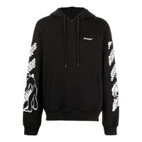 Off-White FW22 Logo Printing Drawstring hooded Long Sleeves Version Black OMBB097F22FLE0071001