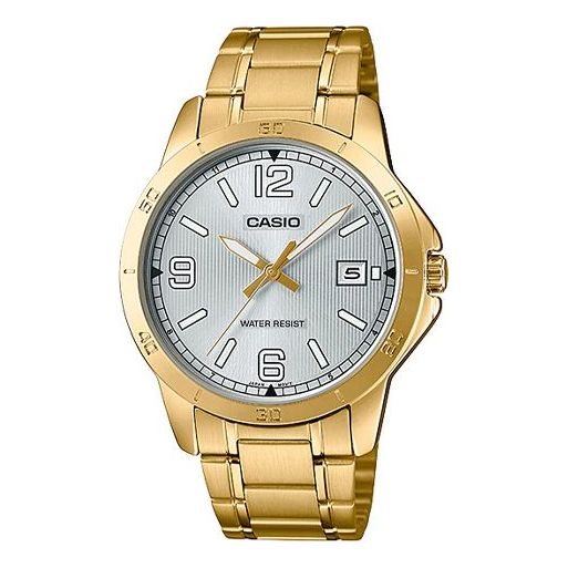 CASIO Quartz Stainless Steel Strap Waterproof SilverGray Dial Mens SilverGray Analog MTP-V004G-7B2