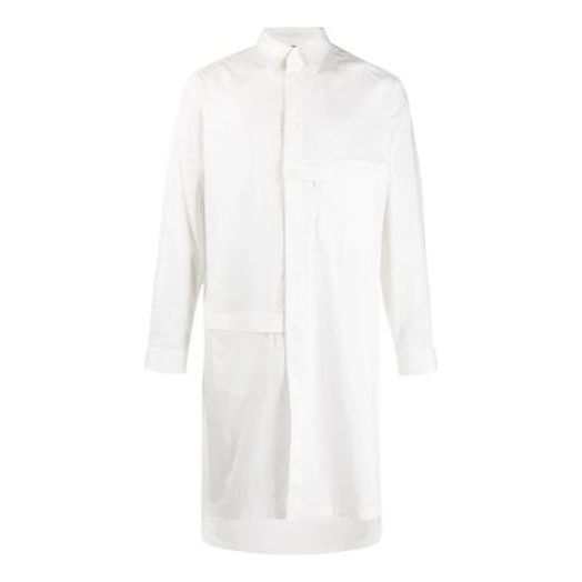 Men's Y-3 SS21 Zipper Pocket Long Sleeves Shirt White GV4219