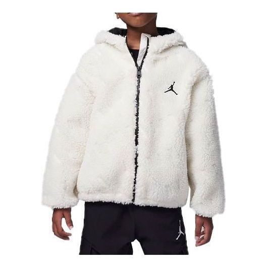 (GS) Air Jordan Jacquard Sherpa Jacket 'White Black' FV2879-120