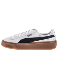 (WMNS) PUMA Basket Platform Perf Gum 'White Brown' 366807-01