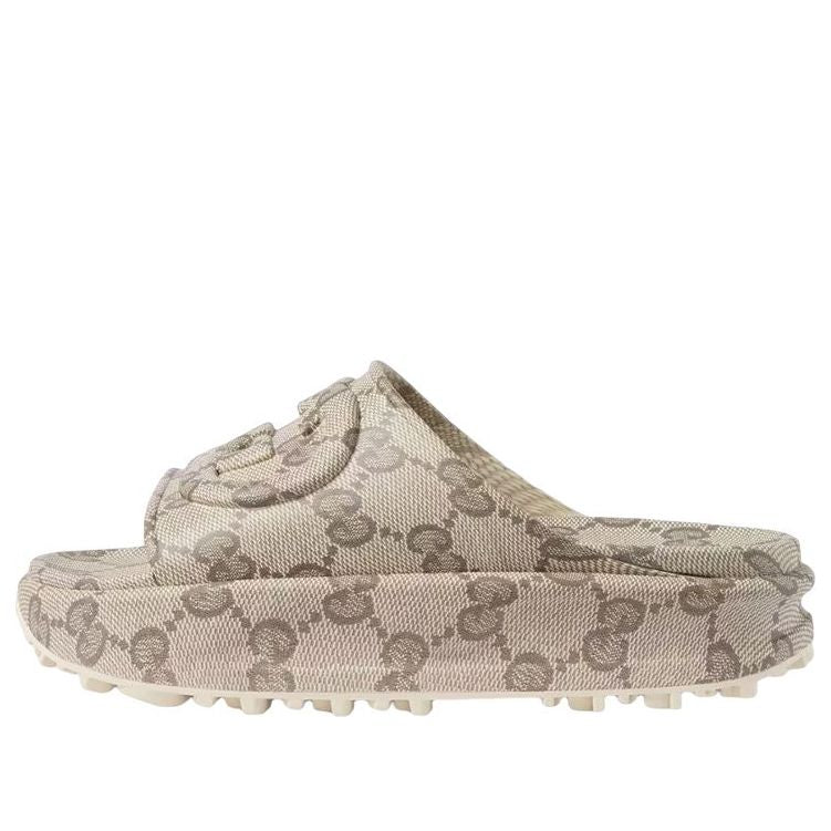 Gucci GG Slide Sandal 'Interlocking G - Beige Ebony' 725535-JAAC6-9742