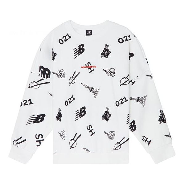 New Balance Sweatshirt Asia Sizing 'White' AMT03371-WT