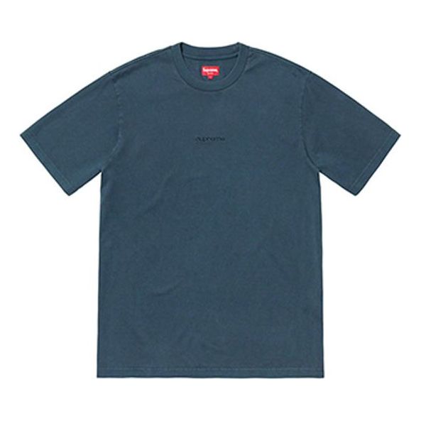 Supreme SS19 Overdyed Tee Washed Distress Short Sleeve Unisex Navy Blue SUP-SS19-861