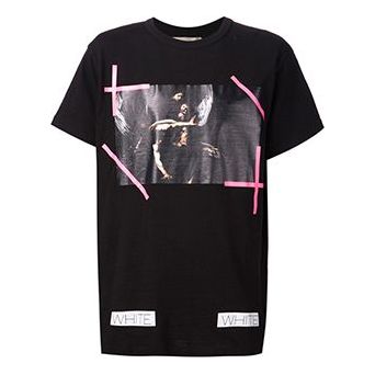 Off-White C O VIRGIL ABLO OW Painting Short Sleeve Black Pink OW-SS18-045