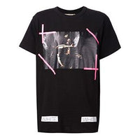 Off-White C O VIRGIL ABLO OW Painting Short Sleeve Black Pink OW-SS18-045