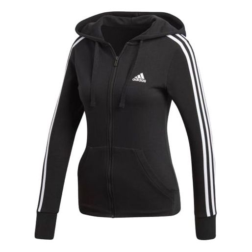 (WMNS) adidas Hooded Track Jacket Black S97065