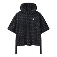 (WMNS) FILA Logo Full Print Sports hooded Short Sleeve Black A11W121119F-BK