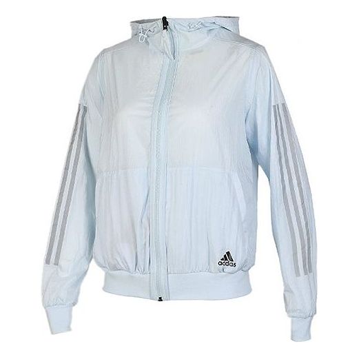 (WMNS) adidas Casual Sports Hoodie Windbreaker Jacket Blue FK3521