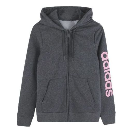 (WMNS) adidas Logo Printing Sports Jacket Gray DU0649