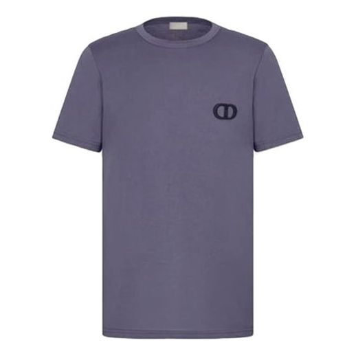 DIOR Embroidered Short Sleeve For Men Dark Grey 013J600A0589-485
