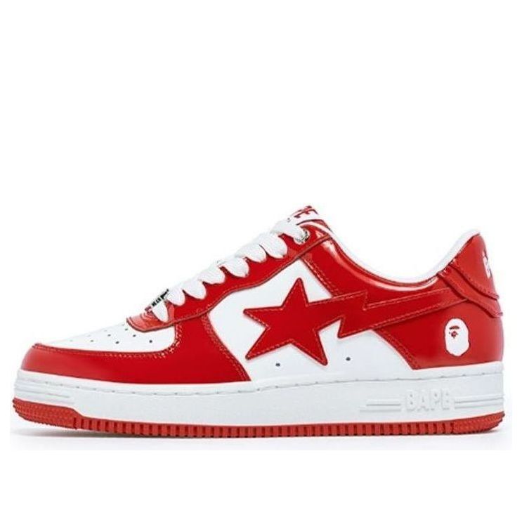 A BATHING APE BAPE STA Leather Low 'Red White' 1I70-191-022-RED
