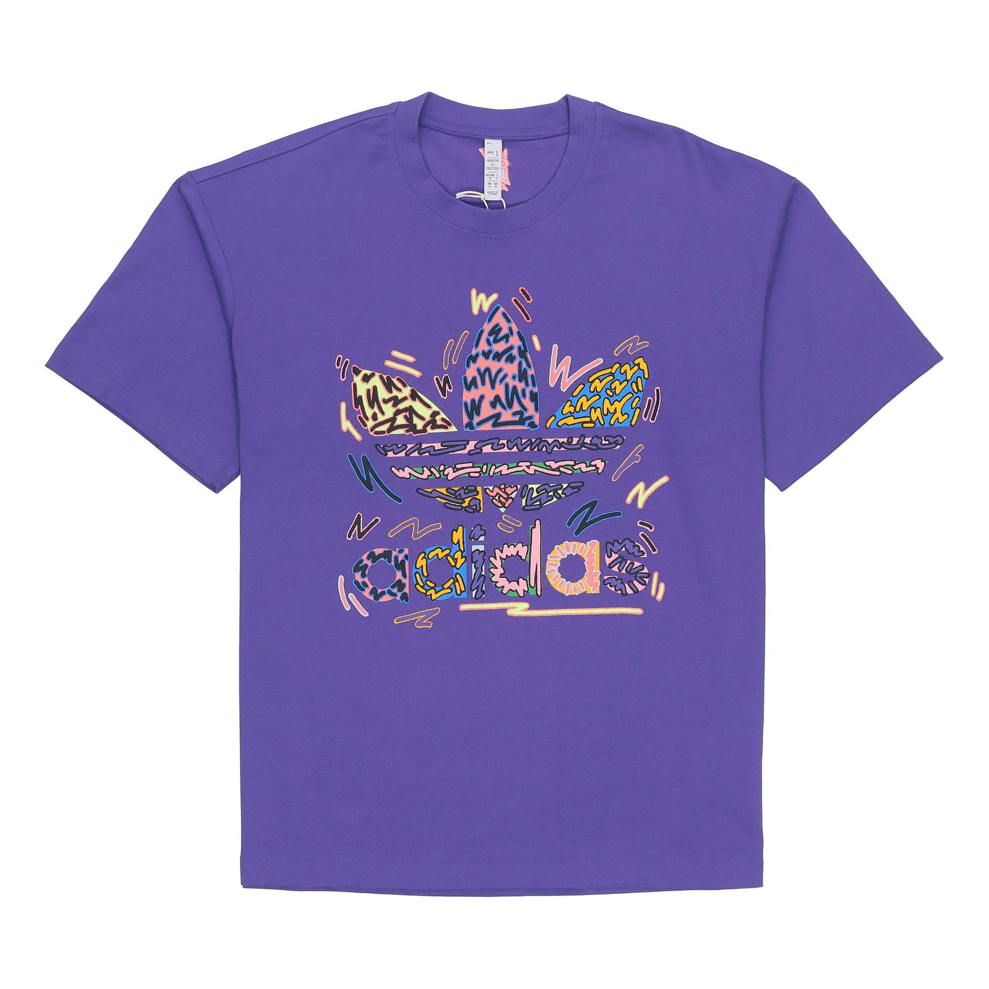 adidas originals Large Logo Alphabet Round Neck Casual Sports Short Sleeve Couple Style Purple HC3077