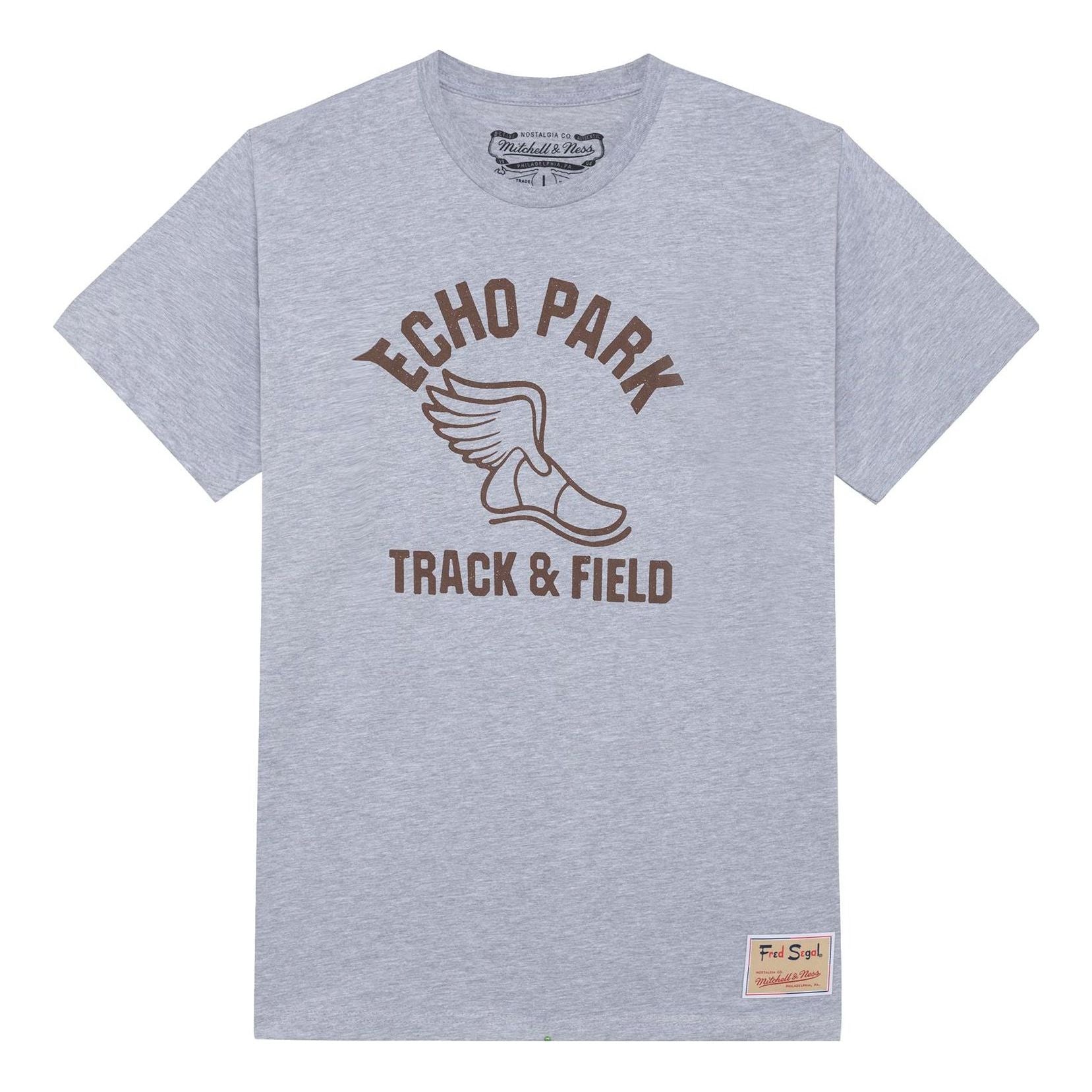 Mitchell & Ness x Fred Segal Echo Park Track T-shirt 'Grey' BMTRDD20071-MNNWHIT