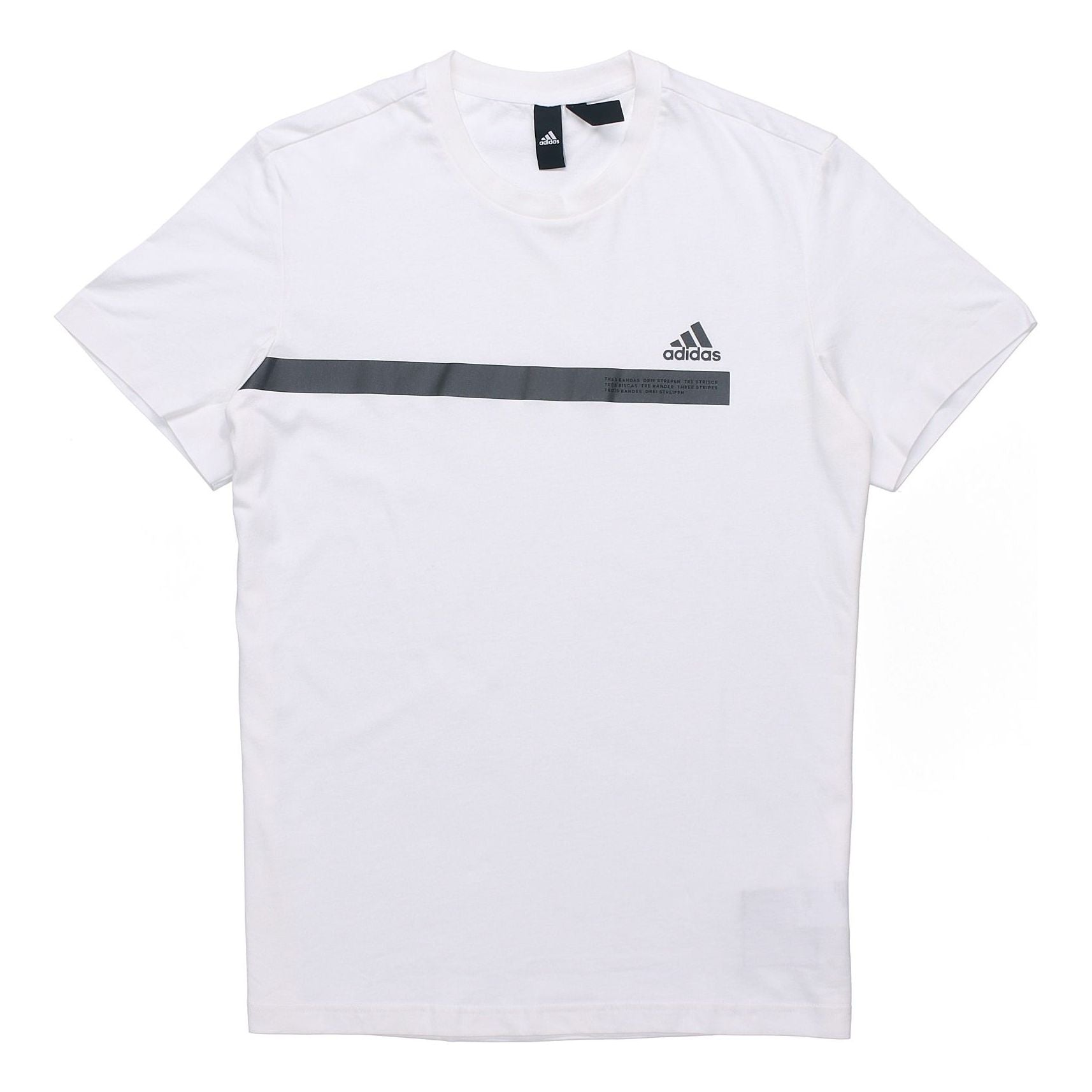 adidas Athleisure Casual Sports Round Neck Breathable Gym Short Sleeve White DZ2212