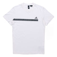 adidas Athleisure Casual Sports Round Neck Breathable Gym Short Sleeve White DZ2212