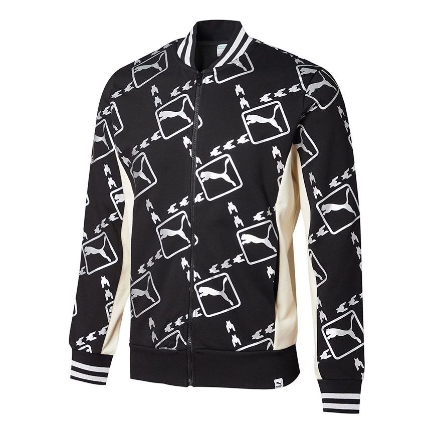 PUMA Unisex Metallic Logo Full Seal Color Contrast Jacket Coat Black 532176-01